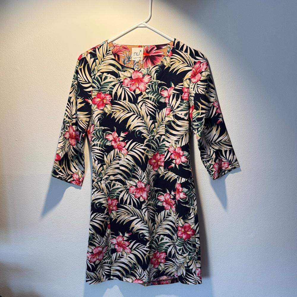 Nu Floral Long Sleeve Dress - Black and Pink